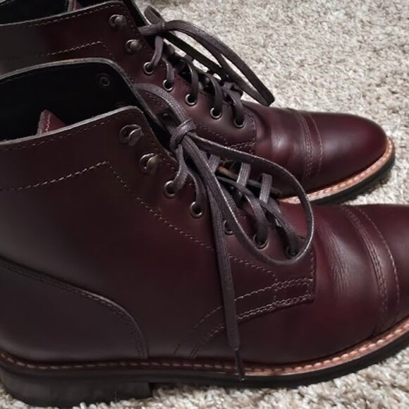 THURSDAY BOOT Captain Brown Leather Cap Toe Boots SZ 9 - Picture 6 of 10